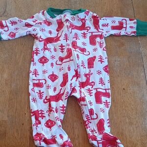 Carter's Red and Green Reindeer Footie